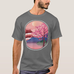 Pink Flower Japan Sakura Tree Japanese Cherry Blos T-Shirt