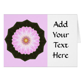 Pink Flower Kaleidoscope Abstract Art Graphic Cards