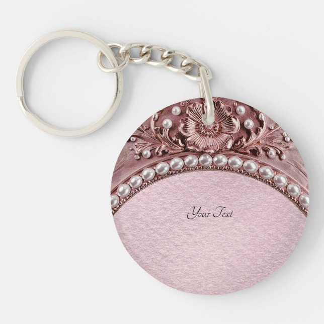 Pink Flower Keychain (Front)