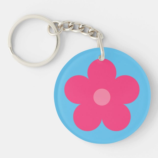 Pink Flower Keychain (Front)