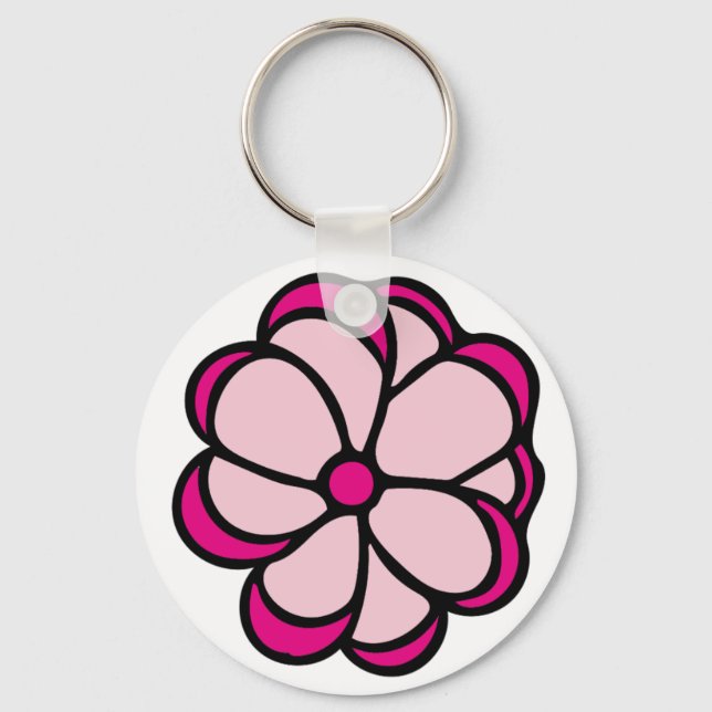 Pink Flower Keychain (Front)