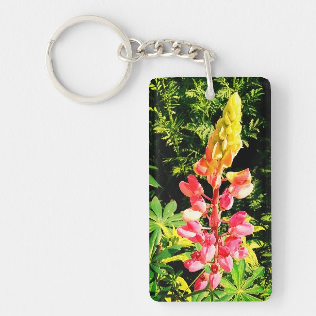 Pink flower keychain (Front)