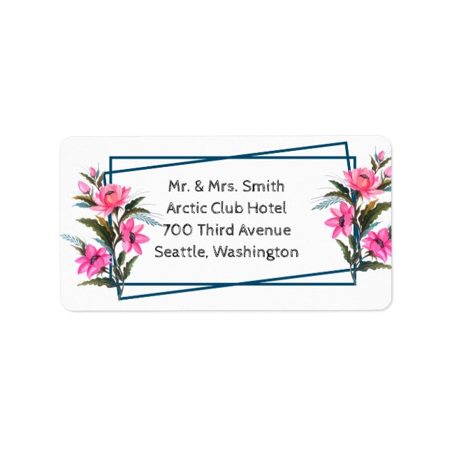 Pink Flower Label (Front)