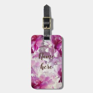 Pink Flower leaves  Custom Luggae Tags