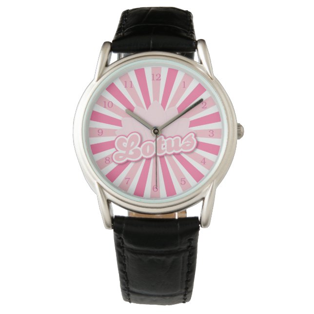 Pink Flower Lotus Watch (Front)