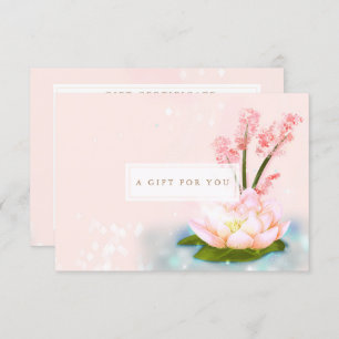 Pink Flower Lotus Yoga Spa Gift Certificate Invitation