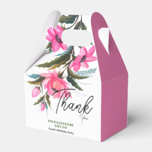 Pink Flower lover's birthday Favor Boxes