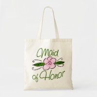Pink Flower Maid of Honor Tote Bag