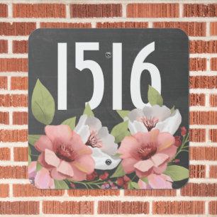 Pink Flower Make Your Own Personalized House Metal Sign