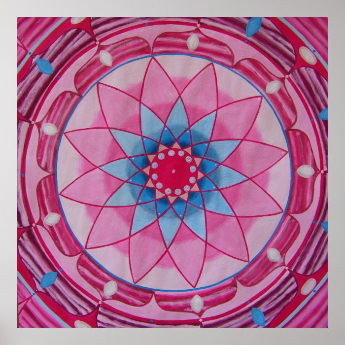 Pink flower Mandala Print