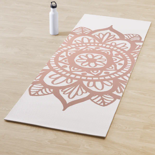 Pink Flower Mandala Rose Gold Yoga Mat Zazzle