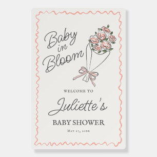 Pink Flower Market Floral Baby Shower Welcome Foam Board
