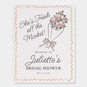 Pink Flower Market Floral Bridal Shower Welcome Foam Board