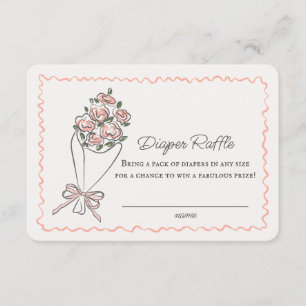 Pink Flower Market Floral Diaper Raffle Insert