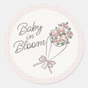 Pink Flower Market Fresh Floral Baby Shower Classic Round Sticker
