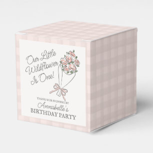 Pink Flower Market Fresh Floral Birthday Favor Boxes