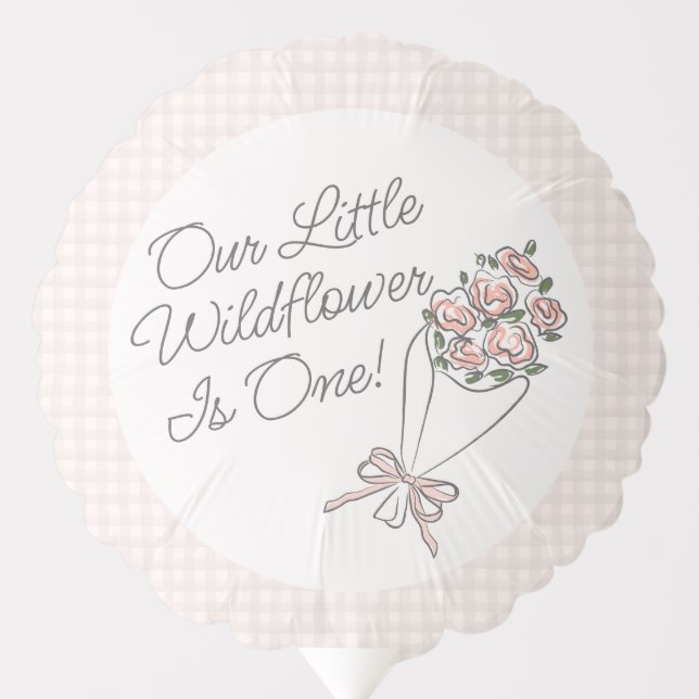 Pink Flower Market Fresh Floral Birthday Party Balloon (Front)