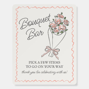 Pink Flower Market Fresh Floral Bouquet Bar Sign