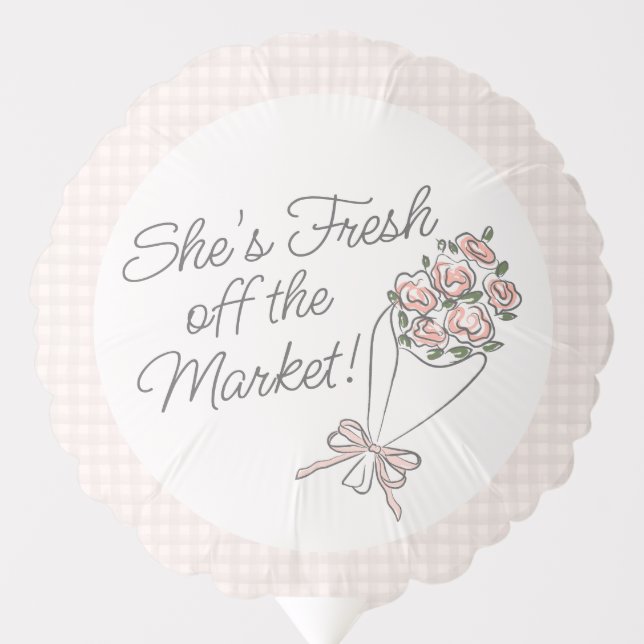 Pink Flower Market Fresh Floral Bridal Shower Balloon (Front)