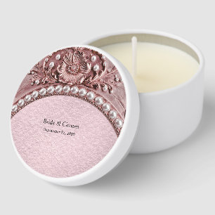 Pink Flower Mini Candle Favors