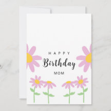Pink Flower Mom Birthday Card