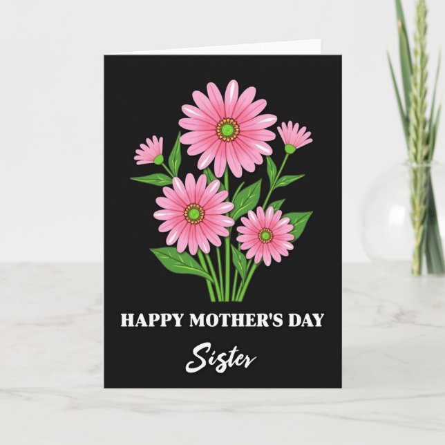 Pink Flower Moms Day Card (Front)