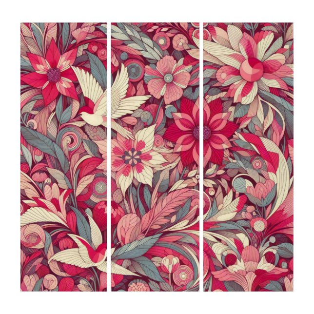 Pink Flower Morris art (Front)