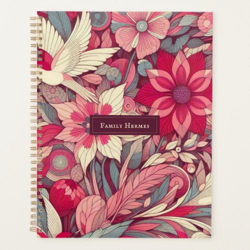 Pink Flower Morris art Planner