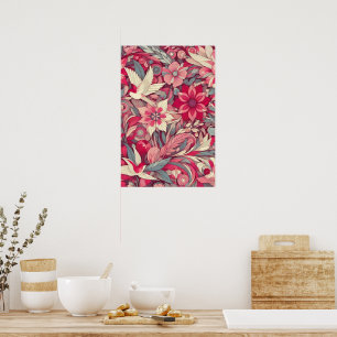 Pink Flower Morris art Poster