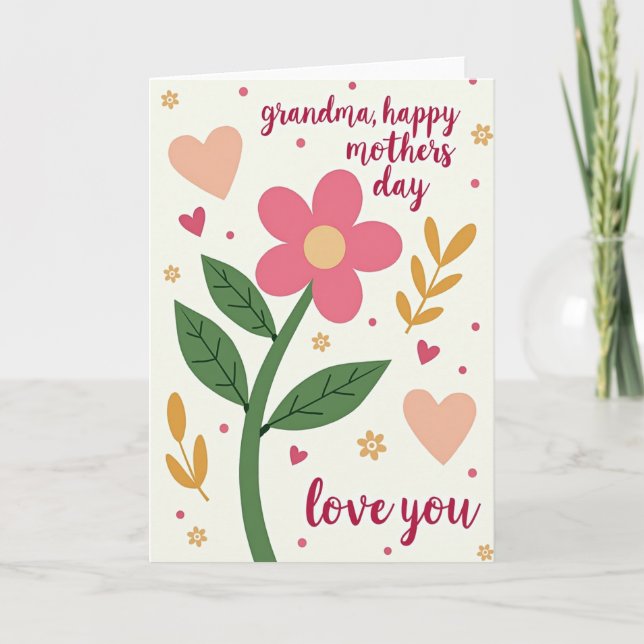 Pink Flower Mother Card (Front)