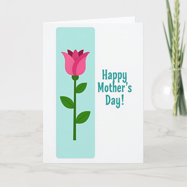 Pink Flower Mothers Day Card (Front)