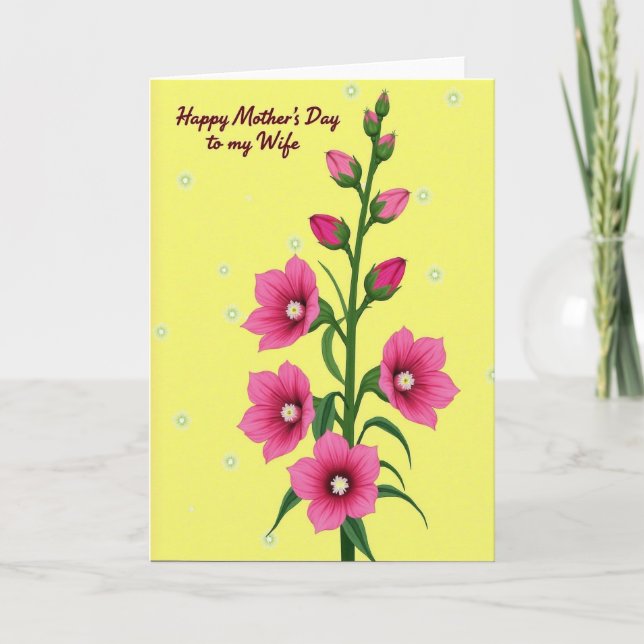 Pink Flower Mothers Day Love Card (Front)