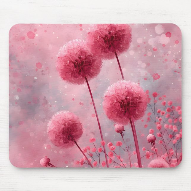 Pink Flower  Mouse Pad (Front)