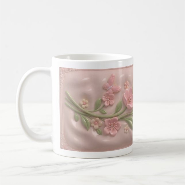 pink flower mug (Left)