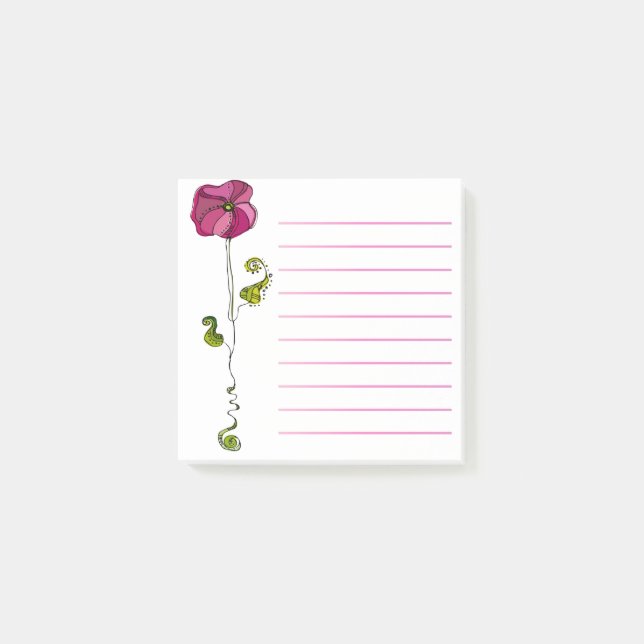 Pink flower nature post-it notes (Front)
