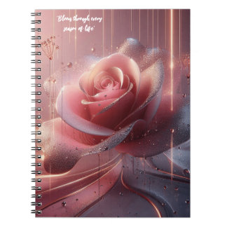 Pink flower notebook