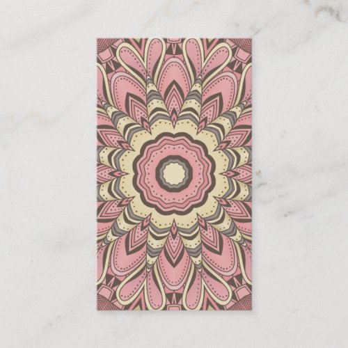 Pink Flower of Love - Mandala Business Card