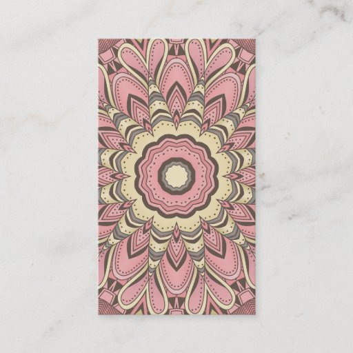 Customizable Pink Flower of Love - Mandala Business Cards
