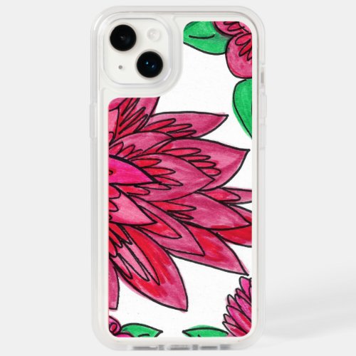 Pink Flower on White iPhone Case