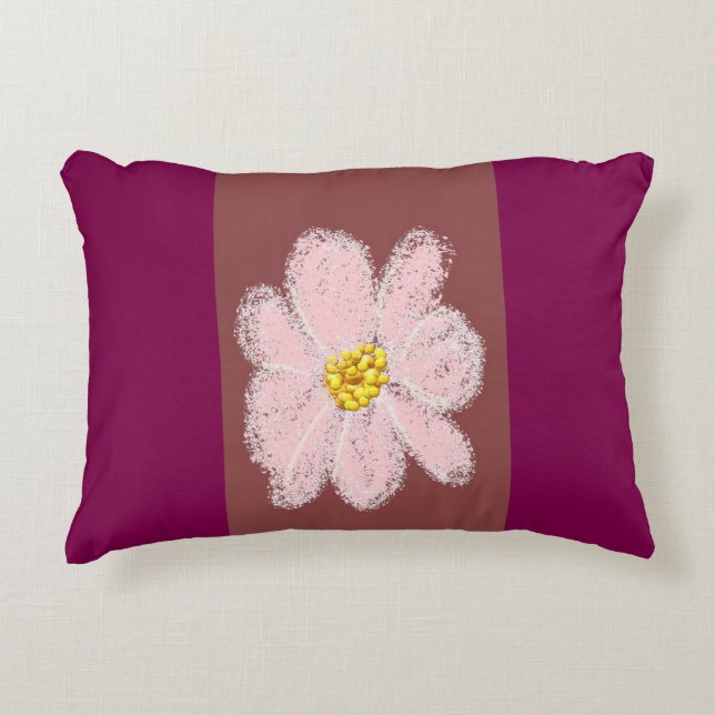 pink flower paint pillow (Front)