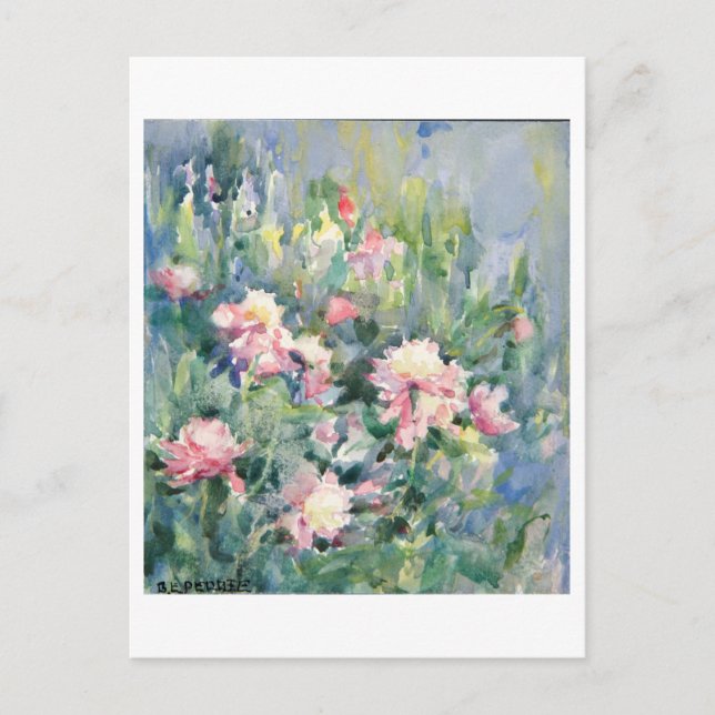 Pink Flower Painting Postcard (Front)