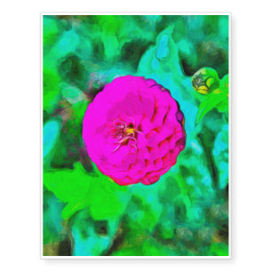 Pink flower painting temporary tattoos