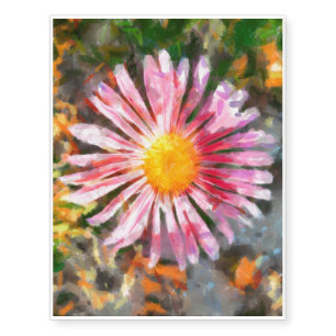 Pink flower painting temporary tattoos