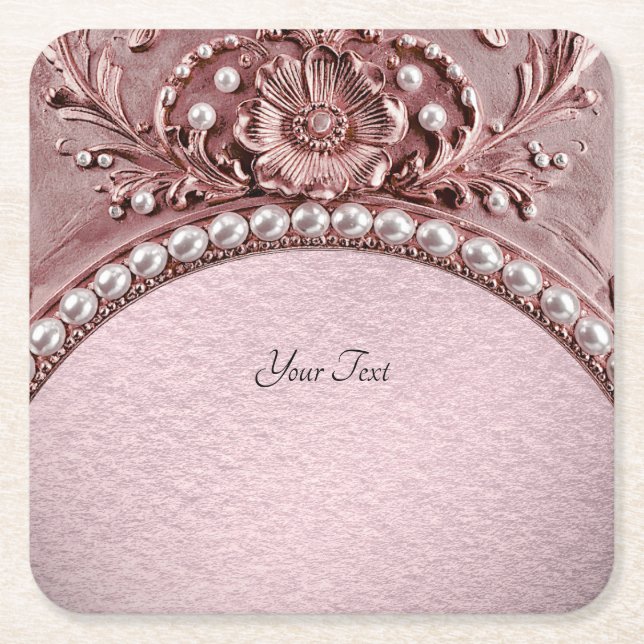 Pink Flower Paper Coaster (Front)