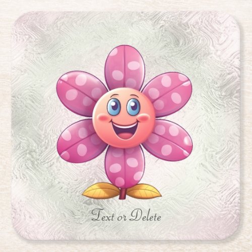 Pink Flower Paper Coaster