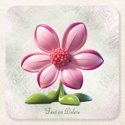 Pink Flower Paper Coaster