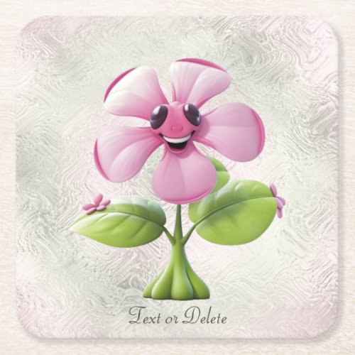 Pink Flower Paper Coaster