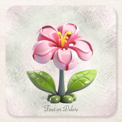 Pink Flower Paper Coaster