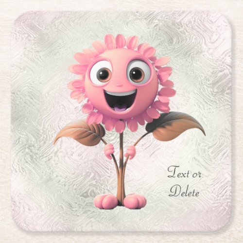 Pink Flower Paper Coaster