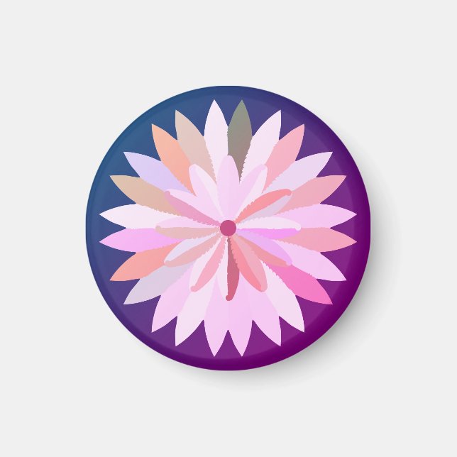 Pink Flower Paper Coaster Magnet (Front)